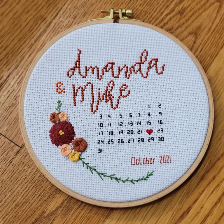 Wedding or Anniversary Date Cross Stitch