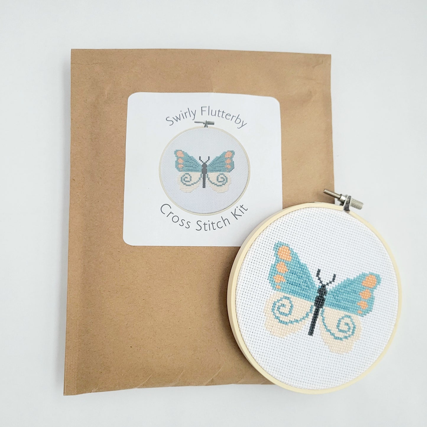 DIY Cross Stitch Kit - Swirly Flutterby
