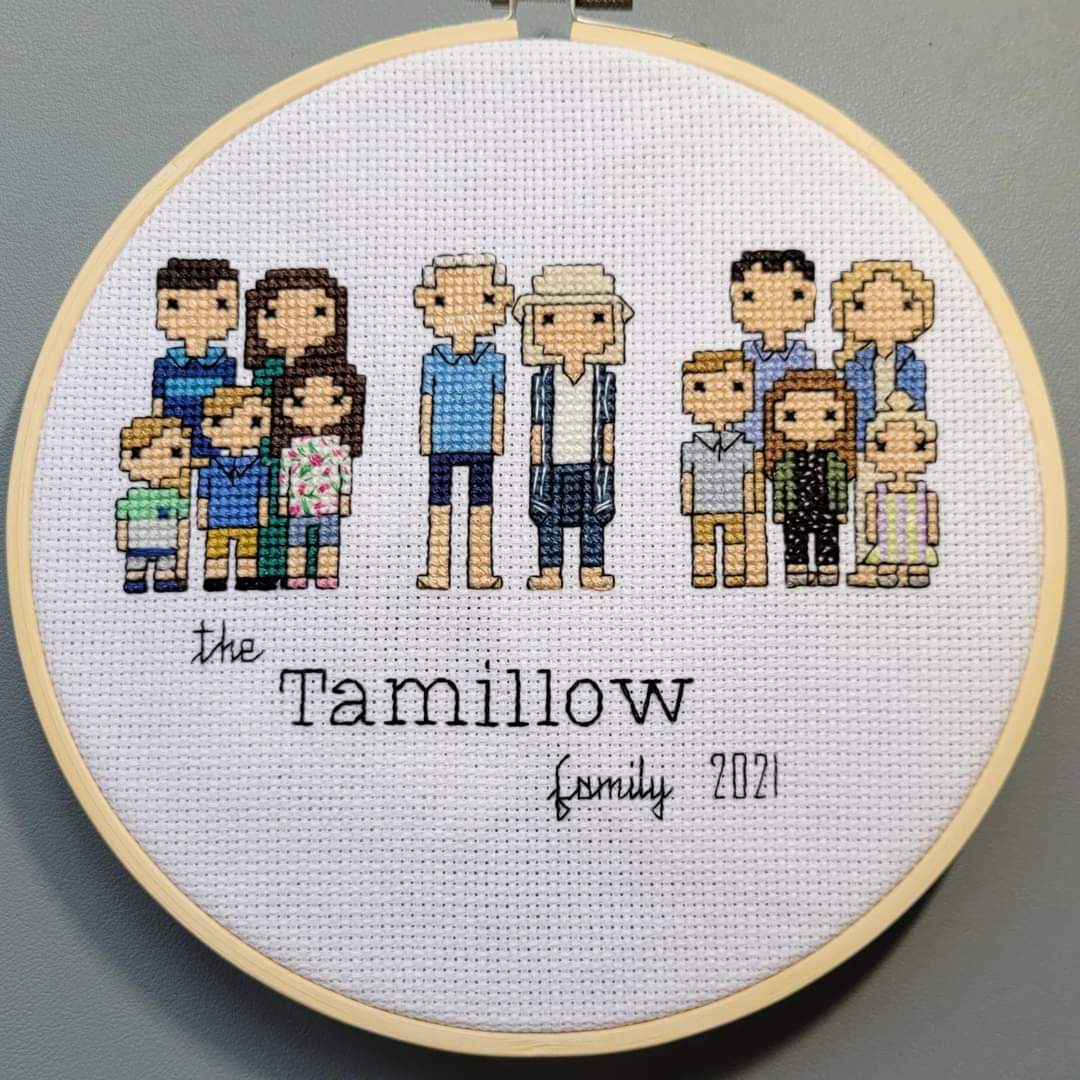 Cross Stitch Portrait - Family