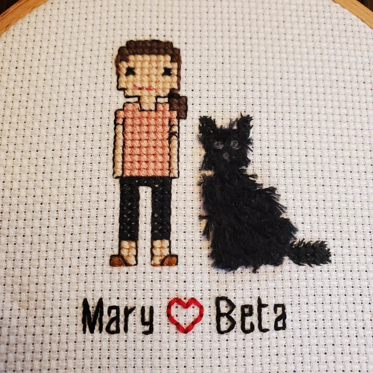 Cross Stitch Portrait - Pets + People