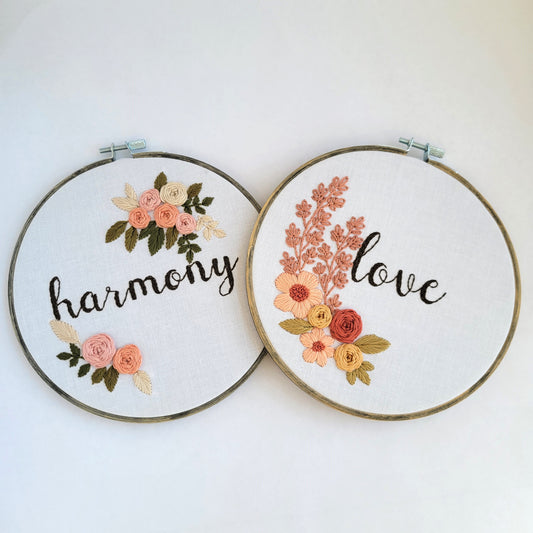 Love & Harmony Embroidered Hoop Decor Set