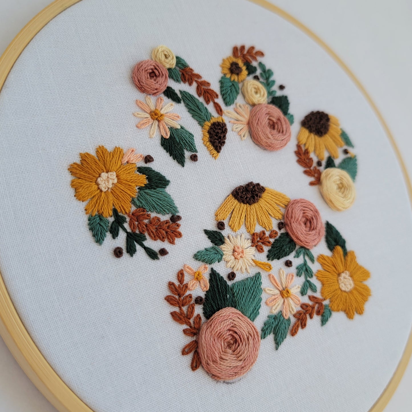 Floral Paw Print Embroidery Hoop