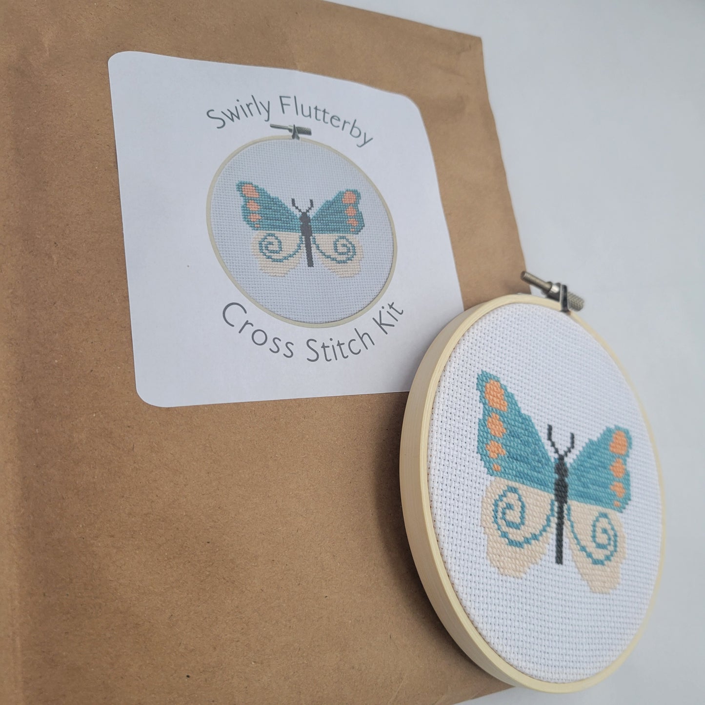 DIY Cross Stitch Kit - Swirly Flutterby