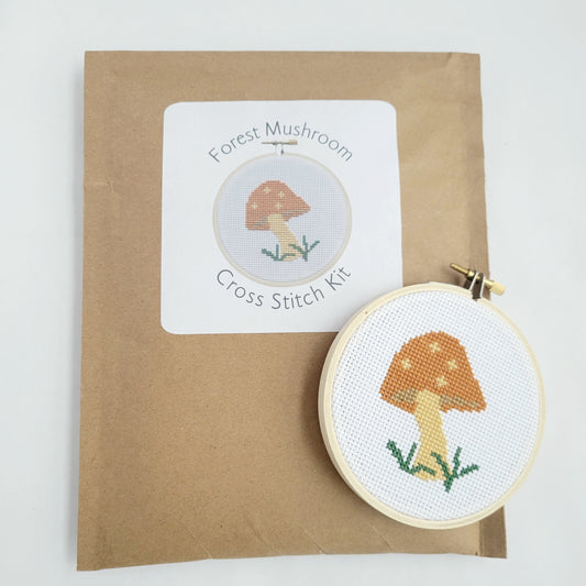 DIY Cross Stitch Kit - Forest Mushroom