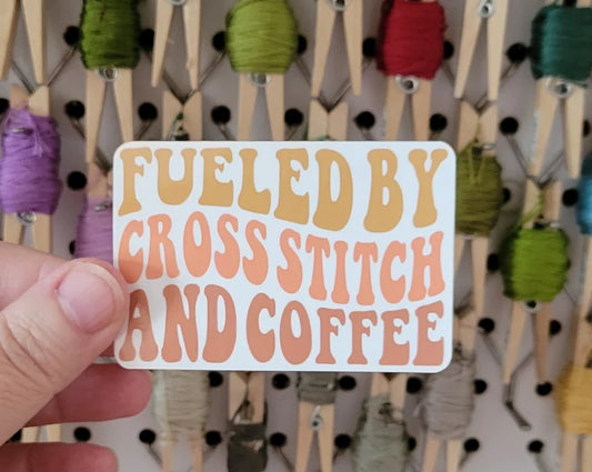 Fueled by Cross Stitch Sticker
